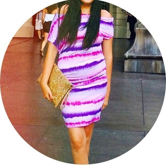 Boho Pink and Purple Tie Dye Body-Con Mini Dress - Picture 10 of 10